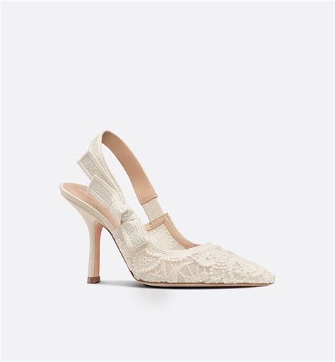 dior lace slingback white|Dior heels jadior.